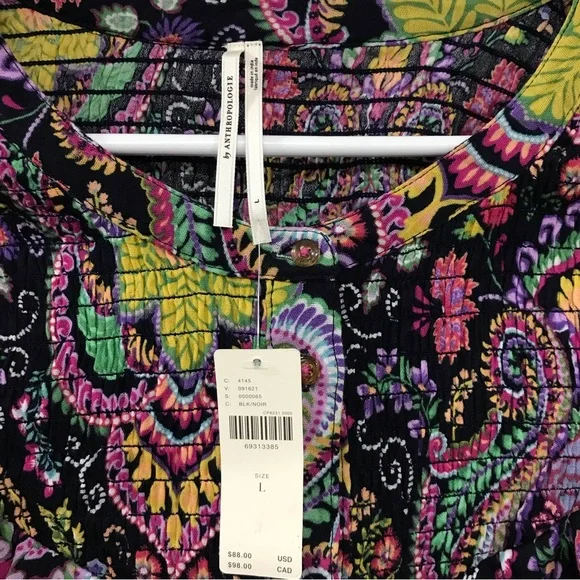 Anthropologie Paisley Purple Bohemian Tunic - Picture 8 of 9